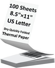 Thermal Printer Paper 8.5 x 11 Inch, 100 Sheets US Letter Size Thermal Paper,