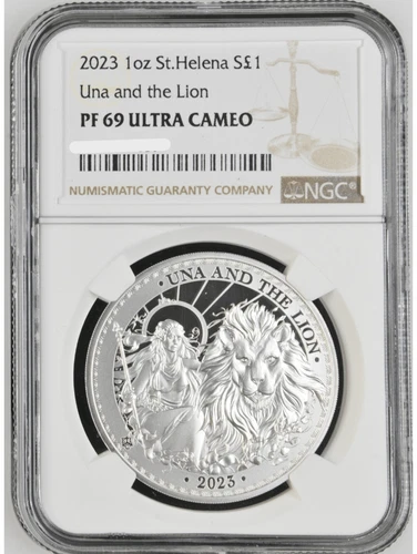 2023 St. Helena Una and The Lion 1 oz Silver Coin NGC PF 69 UCAM
