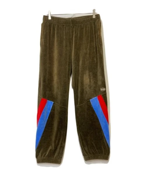 Pantalon de survêtement velours suprême homme vert olive polaire rouge bleu accents S occasion