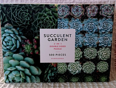Galison SUCCULENT GARDEN 500 Piece Double Sided Puzzle + Poster NEW Sealed