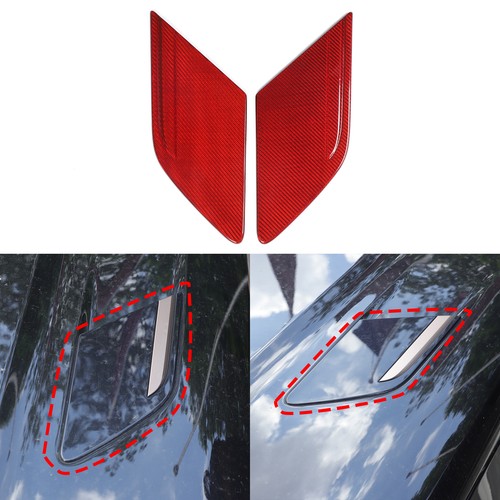 Red Real Carbon Fiber Front Hood Vent Cover For Range Rover Sport L461 2023-2025 - Picture 4 of 11