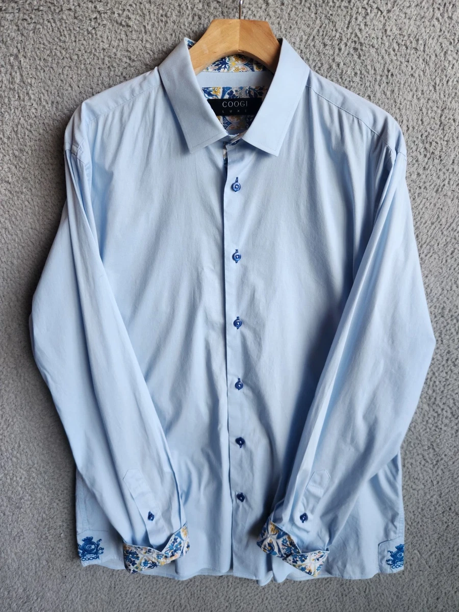 coogi mens dress shirts Silk Shirt in Blues Available in navy and pink. Coogi Luxe Dress Shirt Mens