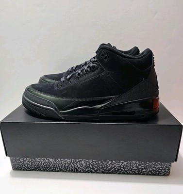 Air Jordan 3 Black Cat B-Grade Black Men's Basketball Shoes Sz 10 (CT8532-001)