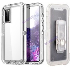 For Samsung Galaxy S20 Plus Shockproof Clear Defender Cover Case With Belt Clip