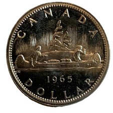 * 1965 CANADA DOLLAR PROOF SUPER BRILLIAN * ASW: 0.6 oz SILVER COIN