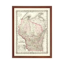 Old Map of Wisconsin 1878 - Vintage Wisconsin Art