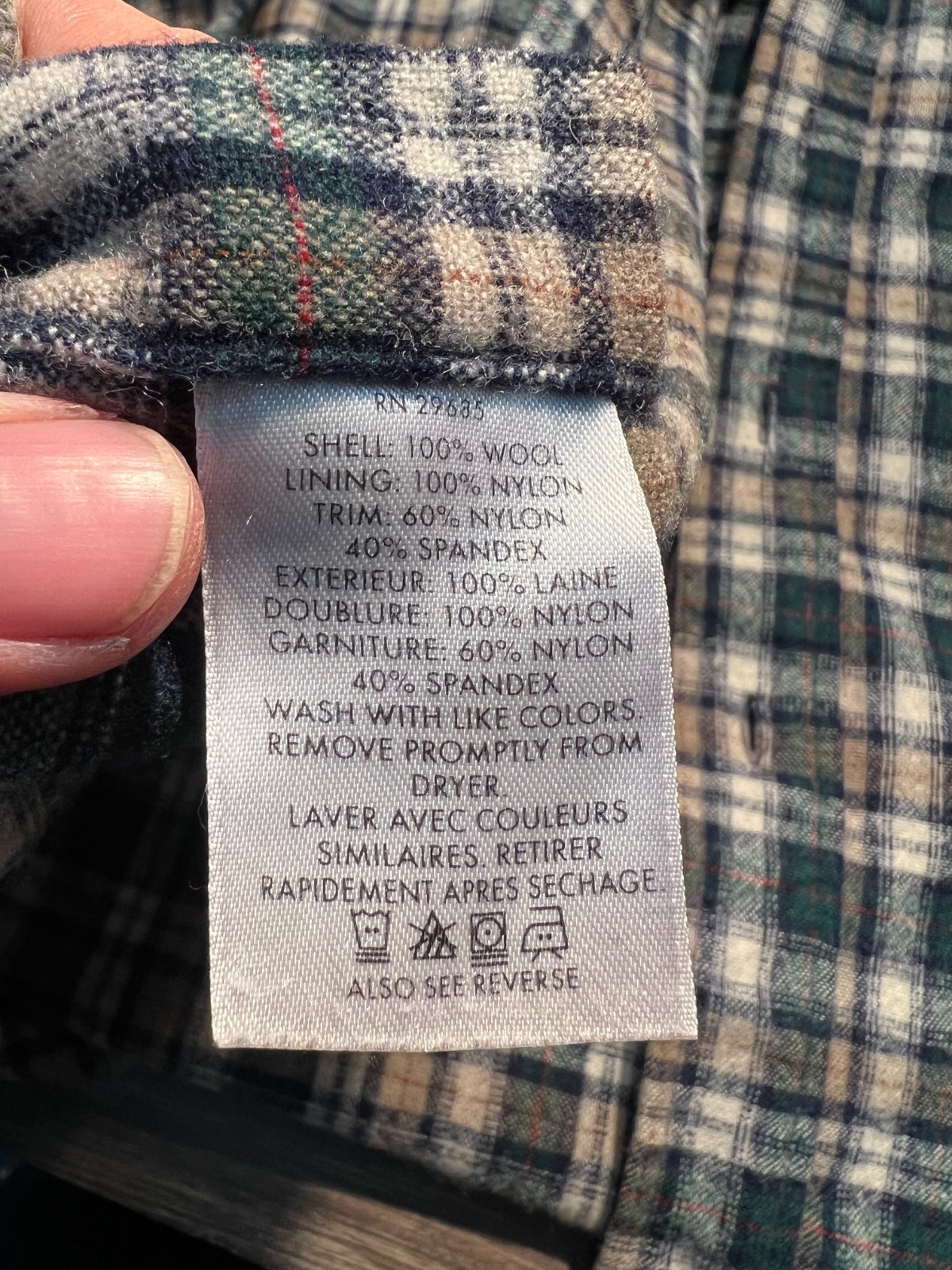 Pendleton Shirt Jacket Men Large Green Beige Wool… - image 4