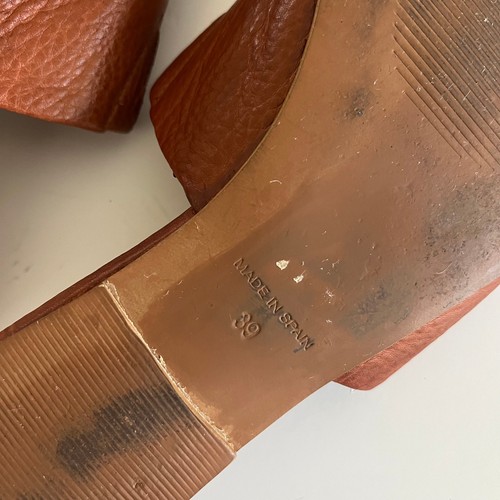 Scarpa da mulo Garnet Hill 'Iris' 39 US 8 pelle marrone cognac slide in pelle - Foto 4 di 6