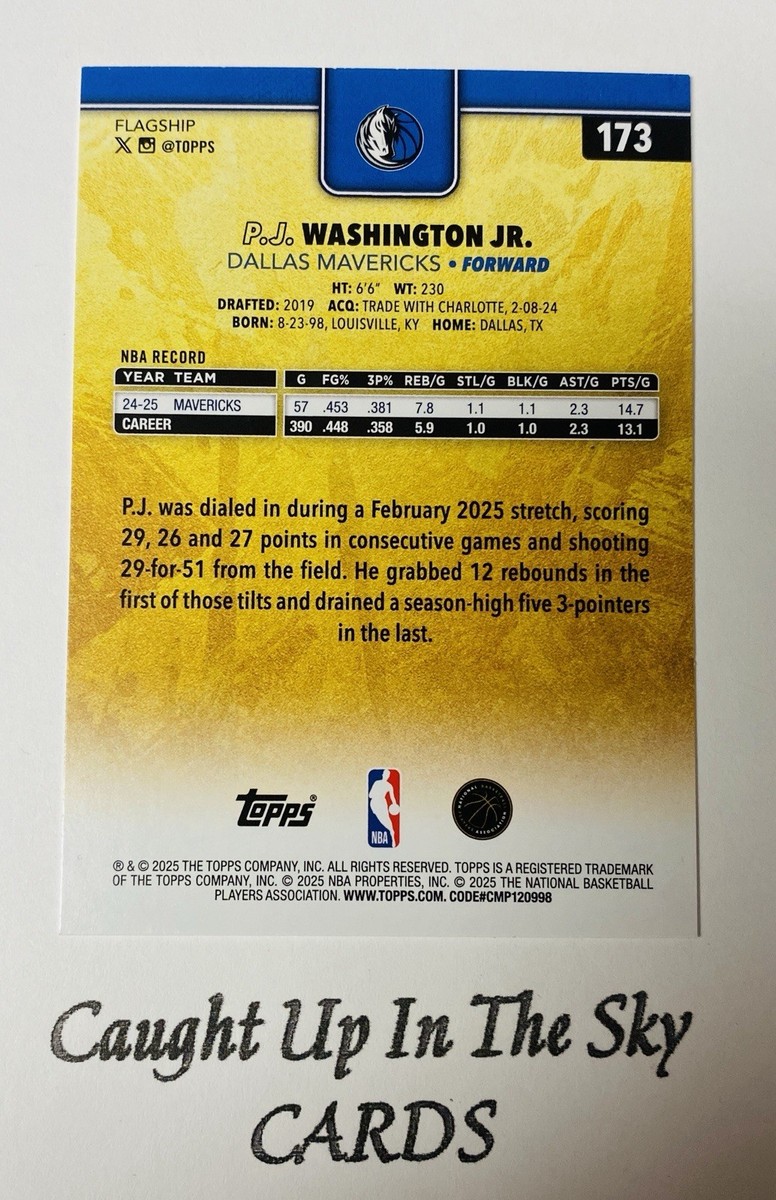 2025-26 Topps Basketball P.J. Washington Jr “Golden Mirror” SSP