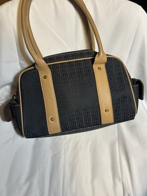 Vintage RR Pedro Rogado Monogram Mini Bowler Bag Black Leather Trim Spain