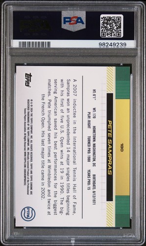 2024 Topps Chrome Red Refractor Pete Sampras #180 /5 PSA 9 - Picture 2 of 2
