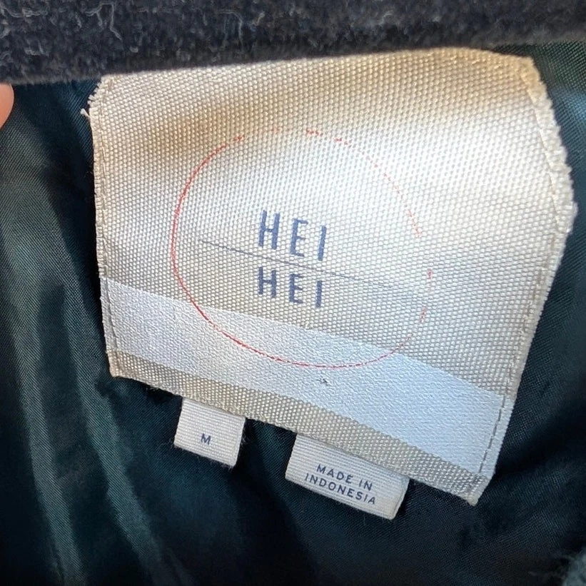 Anthropologie HEI HEI Teal Crewneck Bomber Full Zip Jacket, size M - Image 3 of 4