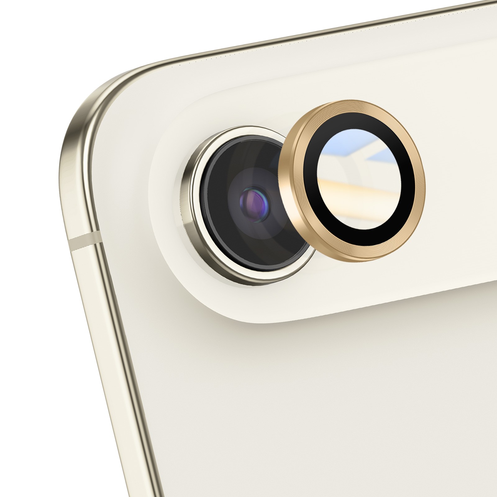 Protection objectif iPhone Air cadre renforcé anti-rayure Avizar Or pour téléphone