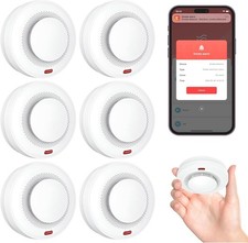 1-10PCS Tuya WIFI Smart Sensor with Battery Smoke Warming Detector 10 Year Life