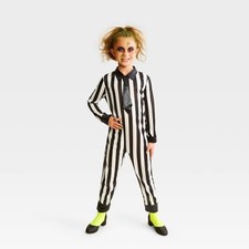 Striped Jumpsuit Kid's Unisex Halloween Costume 10-12 Large Beetlejuice 5666