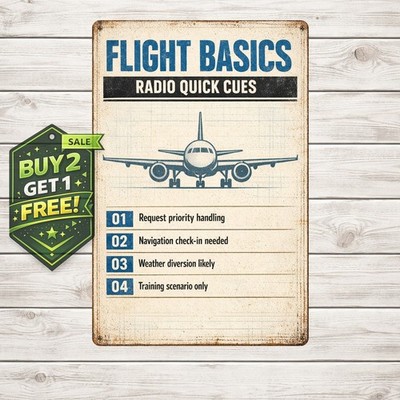 Aviation Cheat Codes Fun ATC Pilot 8x12 Metal Tin Sign Flight Wall Decor