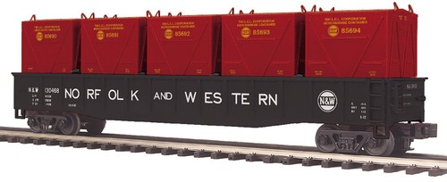 Góndola MTH 20-95679 Norfolk & Western con contenedores LCL carga escala O - NUEVA | Zustand: New