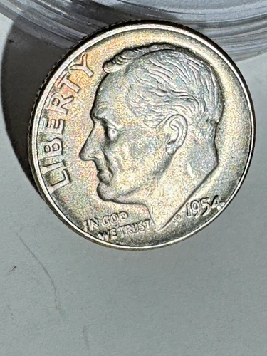 1954 Roosevelt Dime 10C in About Uncirculated (AU) Condition
