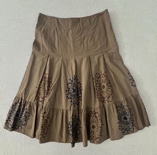 DKNY Tiered Prairie Skirt Women Size 4 Peasant Cotton Flowy Flirty Casual Career