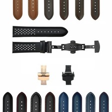 18-19-20-21-22-23-24MM PERFORAT LEATHER WATCH BAND STRAP FOR LONGINES EZ RELEASE