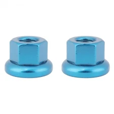 Origin8 Cr-Mo Hub Axle Nuts, M9 x 1.0, Blue