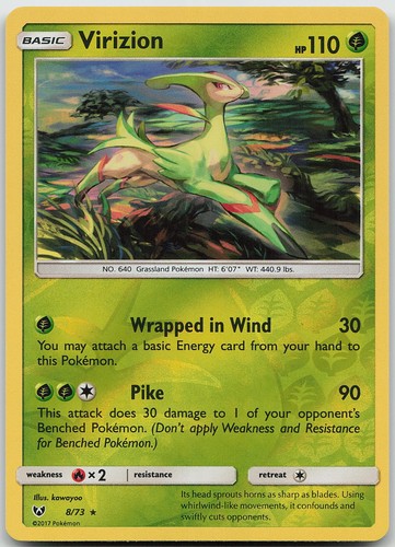 Virizion Reverse Holo Shining Legends LP Pokemon