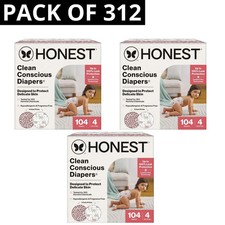 The Honest Company Clean Conscious Diapers Size 4 Alpacas PACK OF 312