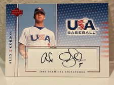 2005 Upper Deck USA Baseball Team Signatures Black Ink /595 Alex Gordon Auto