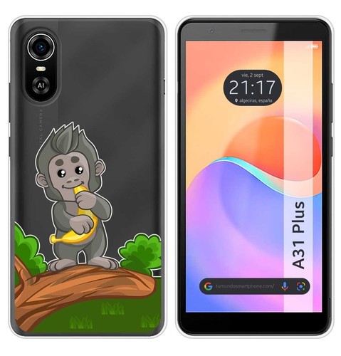 SCDMY Custodia per ZTE Blade A31 Plus Cover + [2 Pezzi] Pellicola Protettiva in Vetro Temperato, Black Morbida Custodia Forte Protezione Case Cover Silicone TPU Copertura (6.0)-Nero