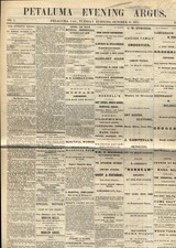 Petaluma Evening Argus 10/15 1872 Petaluma CA newspaper