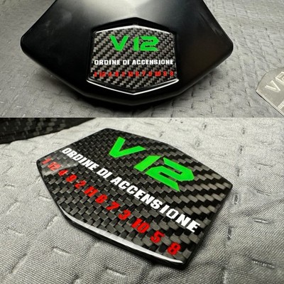 for Lamborghini Aventador engine covers emblem carbon V12 Ordine di accensione