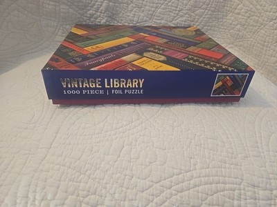 Vintage Library 1000 Piece Foil Stamped Jigsaw Puzzle by Galison, 20''x27''