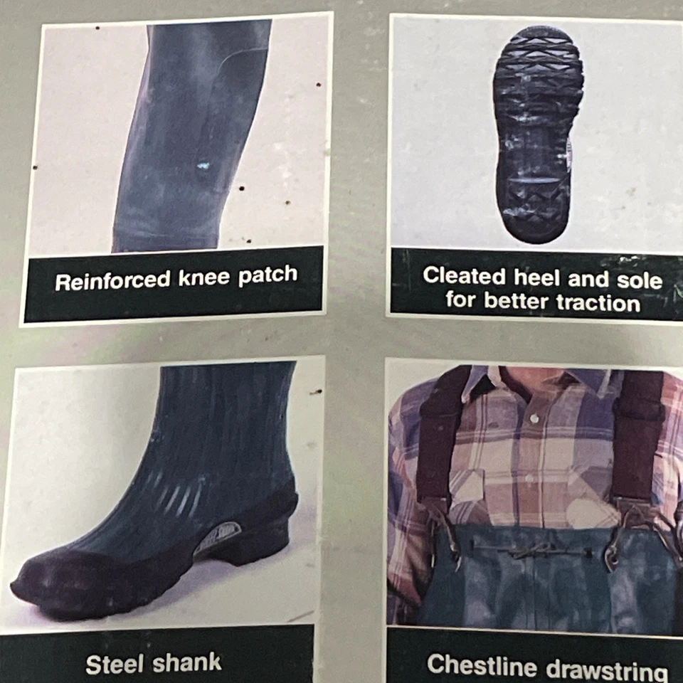 Vintage American Camper Vulcanized Heavy Rubber Chest Waders Men’s Size 8 Green - Image 3 of 4