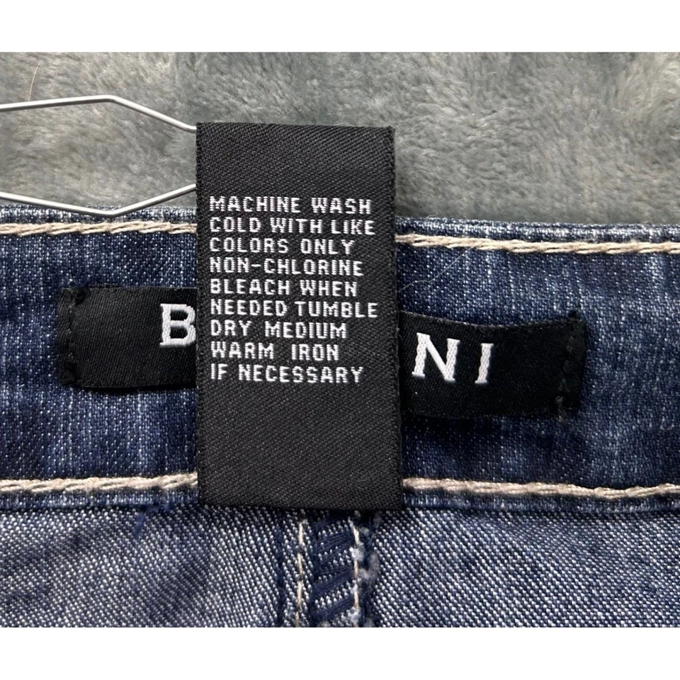 Maxi Falda Baccini Denim Para Mujer Talla 2 Azul Deshilachada Volantes en Niveles Boho Acampanada Foto 4 de 4