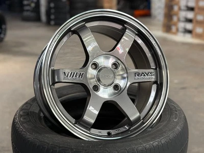 New 15x7 ET38 RS TE37 OG Design (4 Wheel) 4x100 HONDA TOYOTA MAZDA Gun Metal - Image 1 of 4