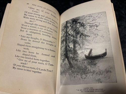 Hiawatha LONGFELLOW Suede Leather 1900 illustrated Henry Wadsworth H W Song of - Picture 12 of 24
