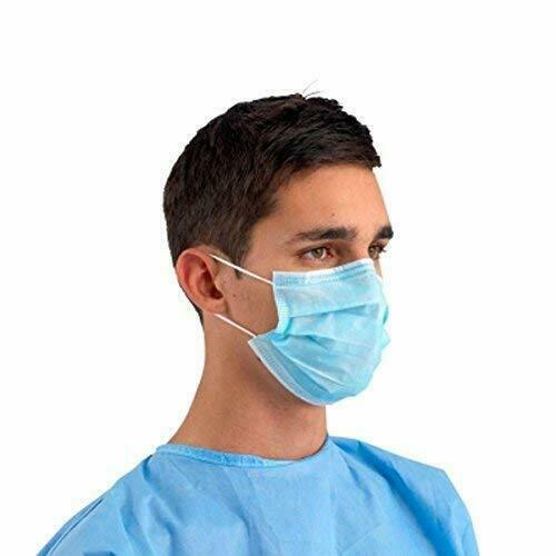 10 x Disposable Surgical Mask Sealed Bag Earloop Face Medical Mask Blue 3 PLY UK - Picture 6 of 6