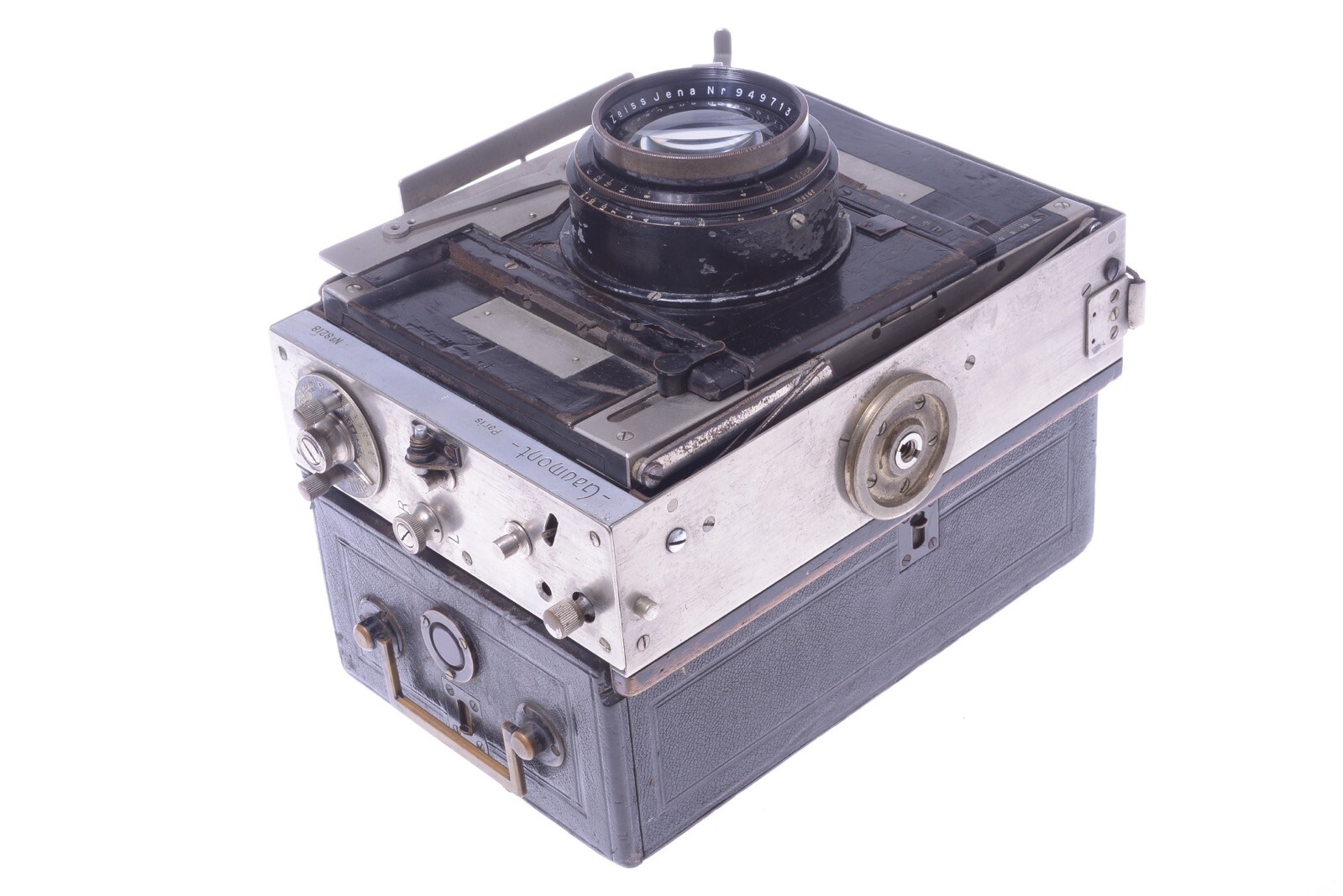 ✅ GAUMONT REPORTER 10X15CM GLASS PLATE CAMERA *READ* ZEISS TESSAR 165MM 3.5 LENS