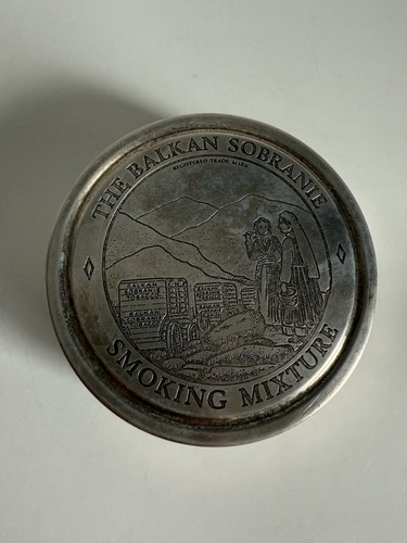 RARA TABACCHIERA SCATOLA MIXTURE BALKAN SOBRANIE ARGENTO 800 COLLEZIONE PIPE - Foto 2 di 7