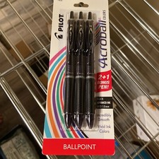5 Pack Total Of 15 Pilot 1.0mm 14658 Acroball Color Black Ink Ballpoint Pens