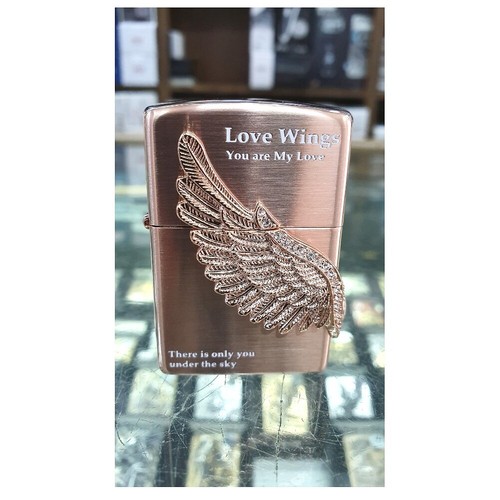 Zippo Love Wings Rose Gold Lighter Original Packing 6 Flints set Free GIFT - Picture 5 of 12