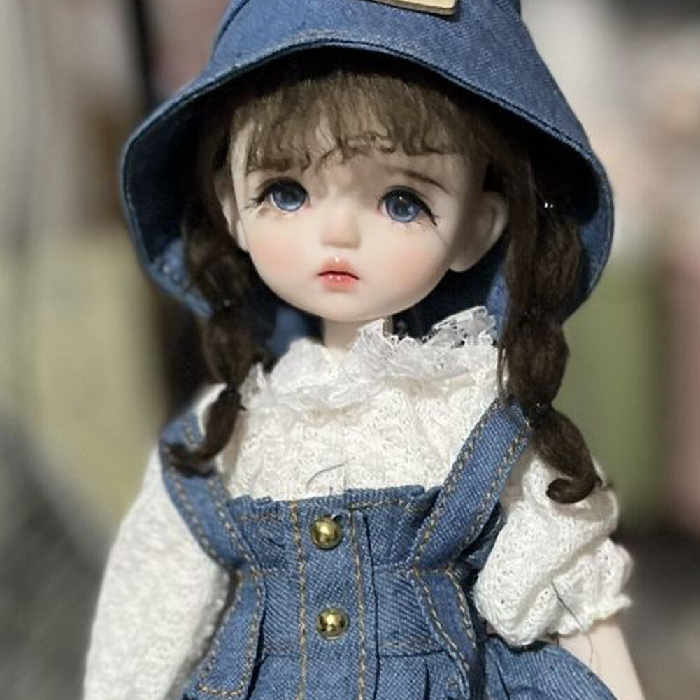 1/6 BJD Doll Toy 11 inch Blue Eyes Girl Doll with Wig Clothes Outfits Full Set