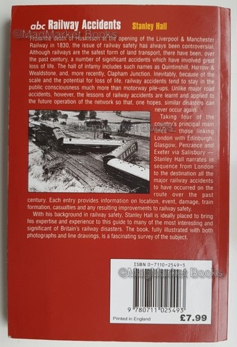 RAILWAY ACCIDENTS · STANLEY HALL · 1997 · IAN ALLAN ABC BOOK - Picture 2 of 2