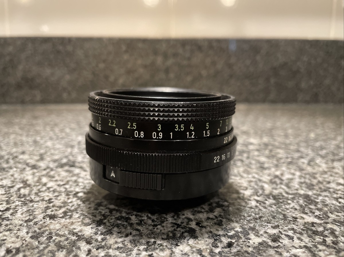 RARE Black Carl Zeiss Jena DDR TESSAR Germany lens 50mm f/2.8 M42