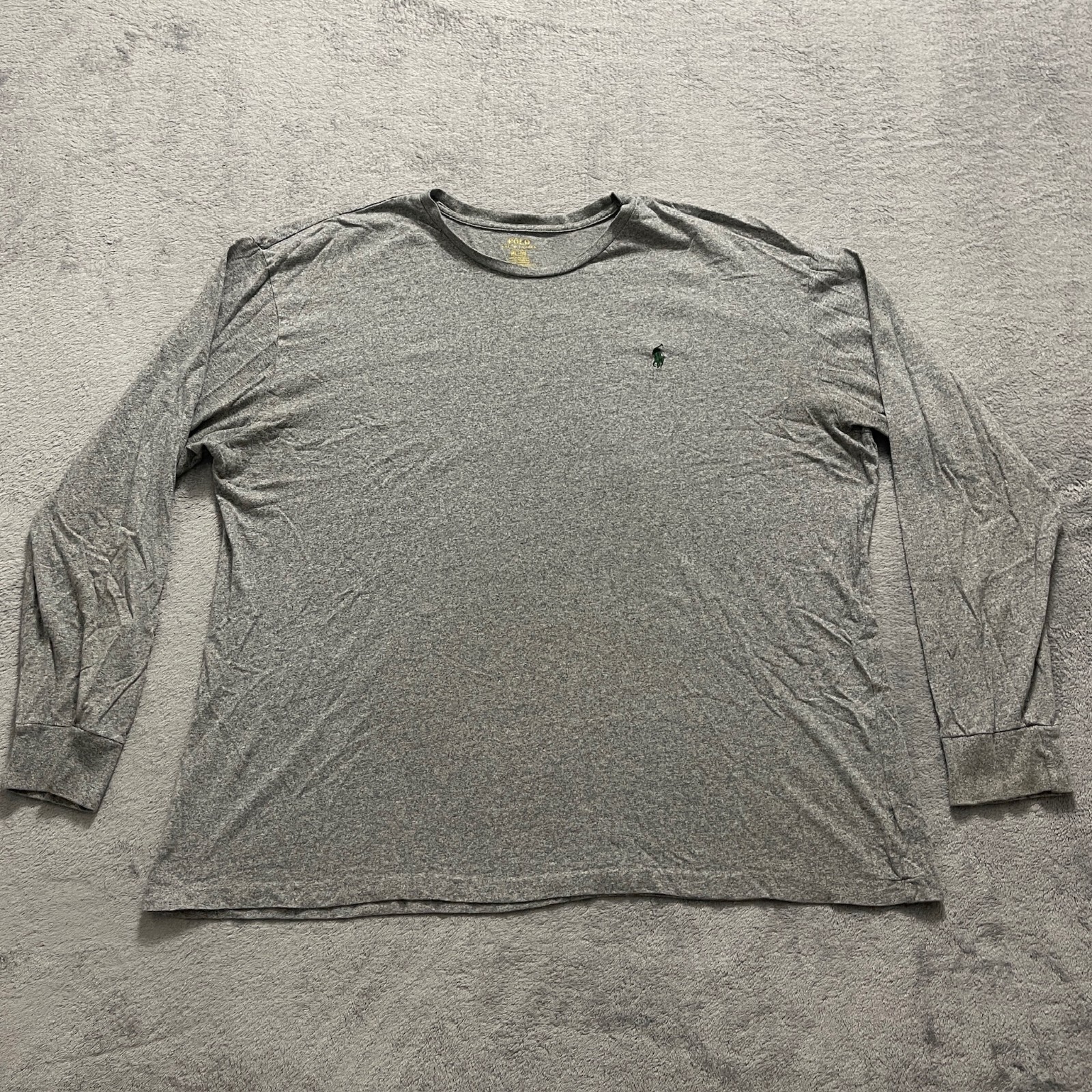 Polo Ralph Lauren camicia uomo taglia XL grigio pony manica lunga cotone extra large