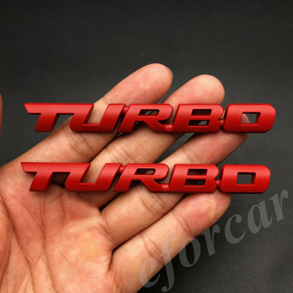 4x 3D Chrome Metal Turbo T Car Trunk Rear Tailgate Emblem Badge Decals Sticker E - Foto 2