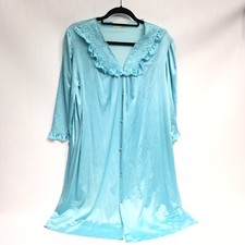 Vintage Womens Robe Size Medium Aqua Blue Collectibles by JC Penney USA