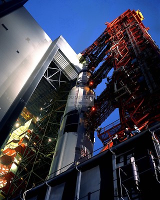 BOTTOM TO TOP VIEW OF APOLLO 12 SATURN V ROCKET - 8X10 NASA PHOTO (EP-053)