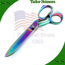 Tailor Scissors 8" Dressmaking Upholstery Fabric cutting Taylor Rainbow