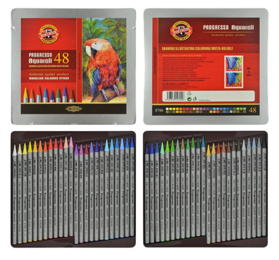 Koh-i-noor Progresso Aquarell Woodless Pencils 12 24 36 48 pcs Czech